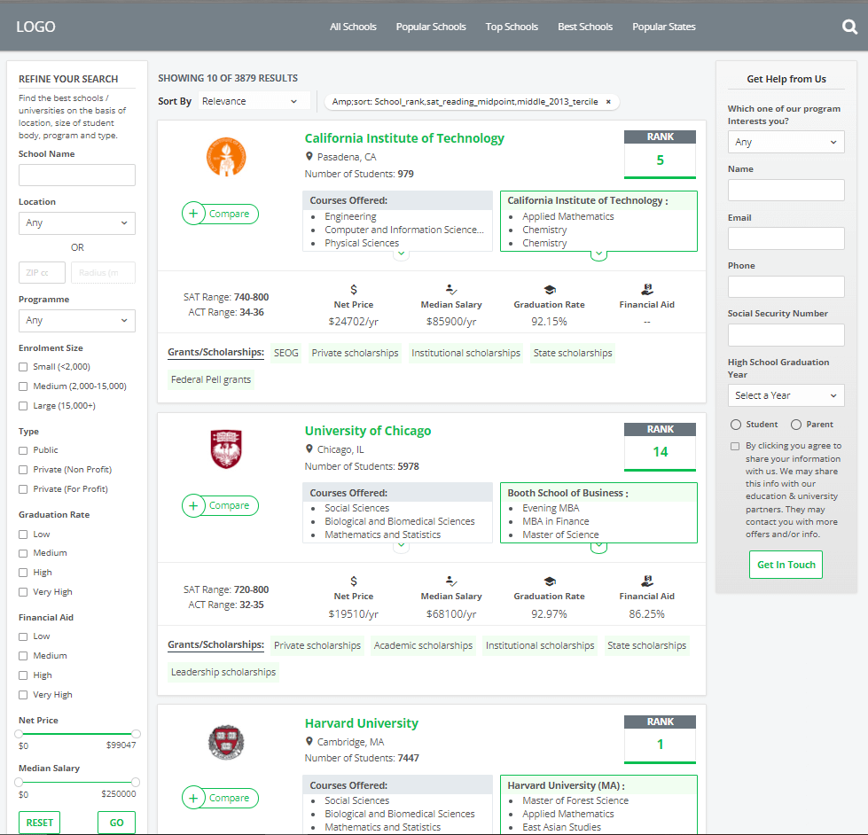 College Compare Site 1