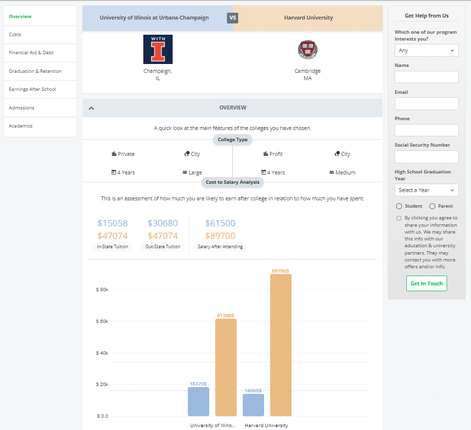 College Compare Site 1