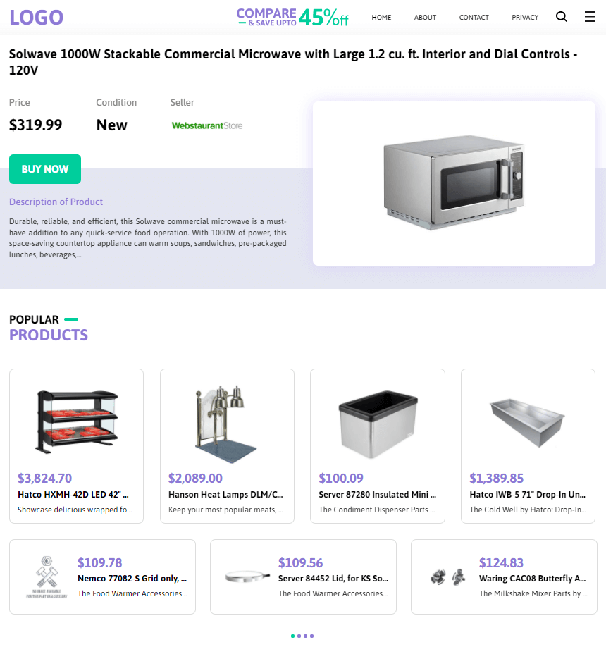 Product Shopping Website 2